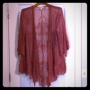 Dusty Rose long sleeve kimono